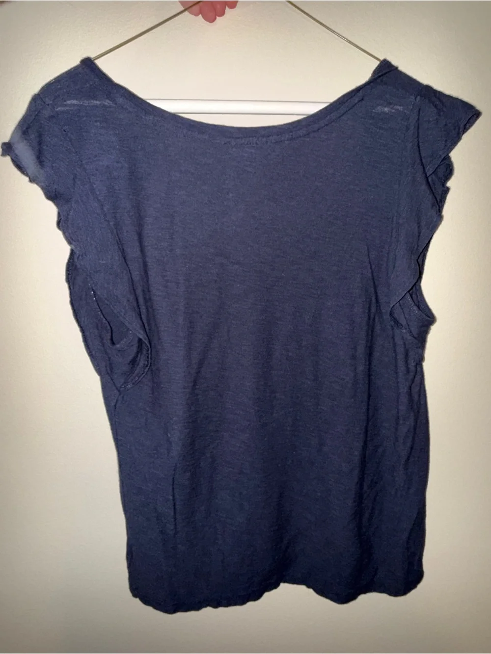 Express Navy Blue Slub Knit Scoop Neck Tee - Picture 3 of 4